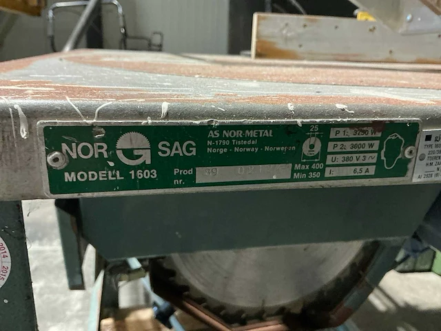 1989 nor sag 1603 400mm tafelcirkelzaagmachine - afbeelding 4 van  8