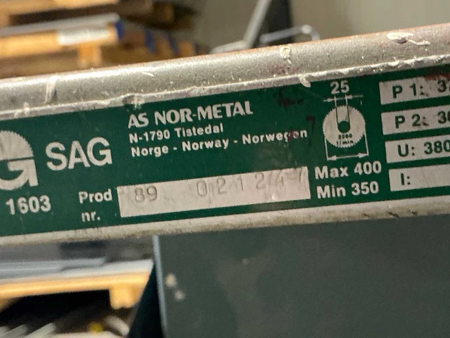 1989 nor sag 1603 400mm tafelcirkelzaagmachine - afbeelding 8 van  8