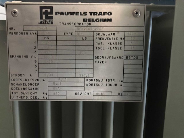 1989 pauwels trafo thc oliegevulde transformator - afbeelding 5 van  6
