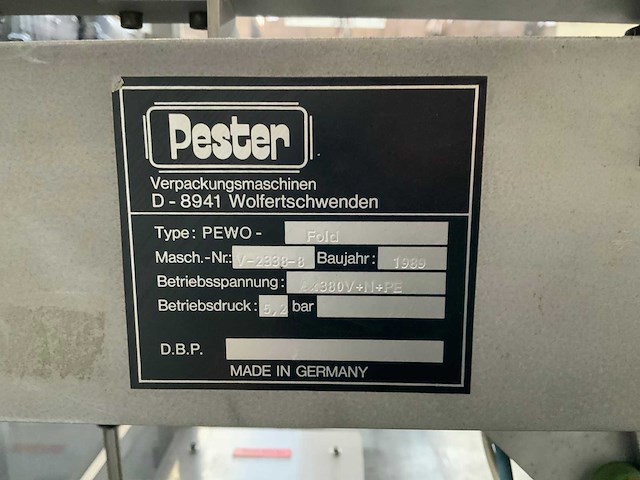 1989 pester pewo-fold cellofaan omwikkelmachine - afbeelding 2 van  13