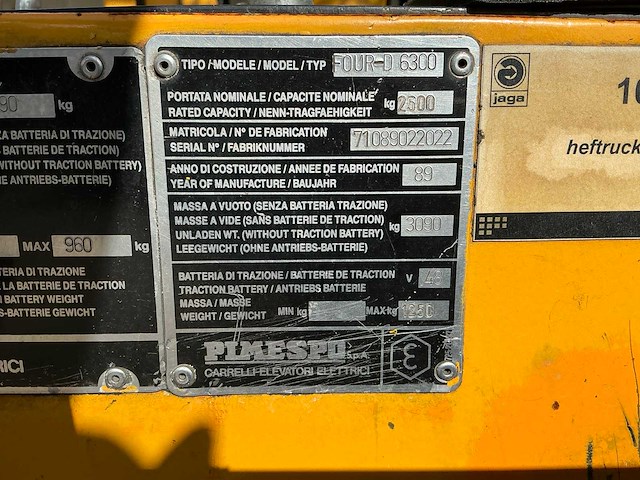 1989 pimespo four-d 25 reach truck - afbeelding 7 van  15