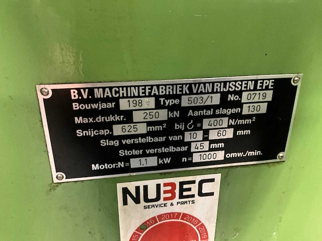 1989 rijva 503/1 excenterpers - afbeelding 13 van  13