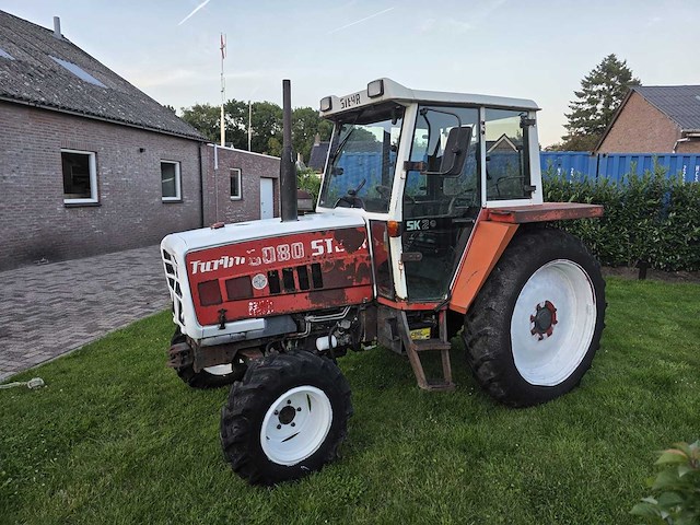 1989 steyr 8080 sk2 tweewielaangedreven landbouwtractor - afbeelding 1 van  22