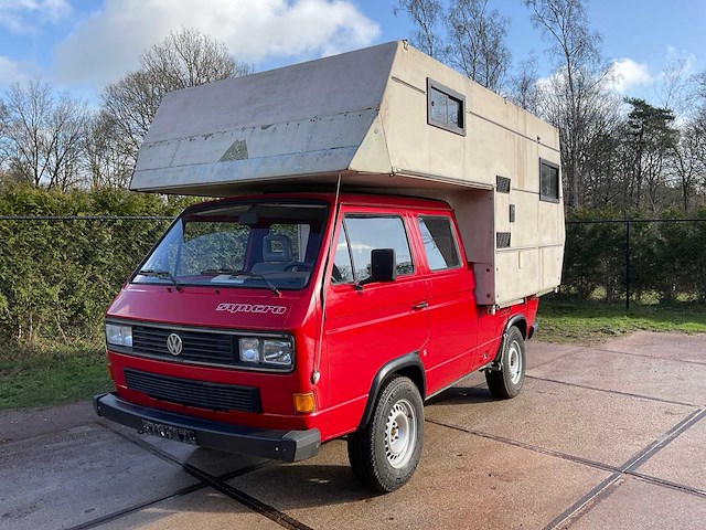 1989 volkswagen/steyr-puch t3 syncro 4x4 16 inch dubbele cabine camper - afbeelding 1 van  72