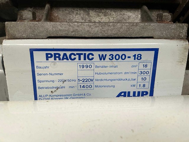 1990 alup practic w300-18 luchtcompressor - afbeelding 5 van  5