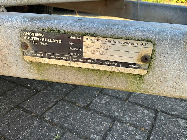 1990 anssems a-s 2000 aanhangwagen - afbeelding 9 van  9