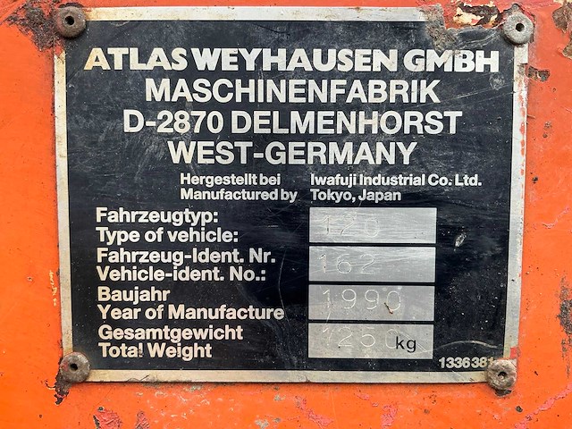 1990 atlas 120 minigraafmachine - afbeelding 29 van  35