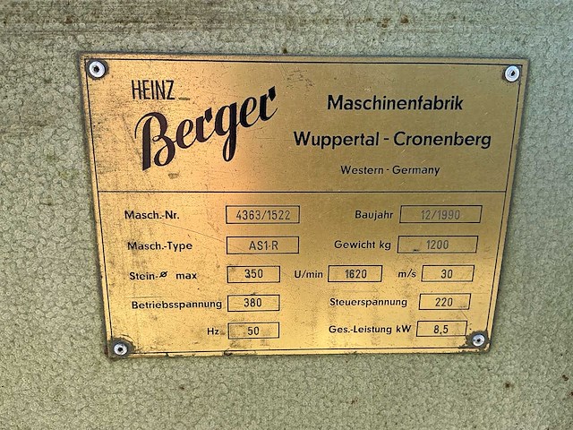 1990 berger as1-r slijpmachine - afbeelding 16 van  28