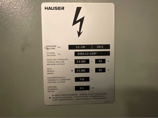 1990 hauser s3 dr coördinatenslijpmachine - afbeelding 10 van  39