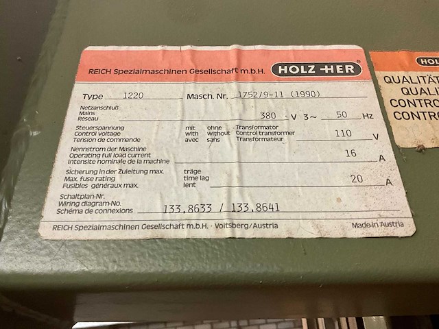 1990 holzer 1220 automatic supercut verticale platenzaag - afbeelding 4 van  12