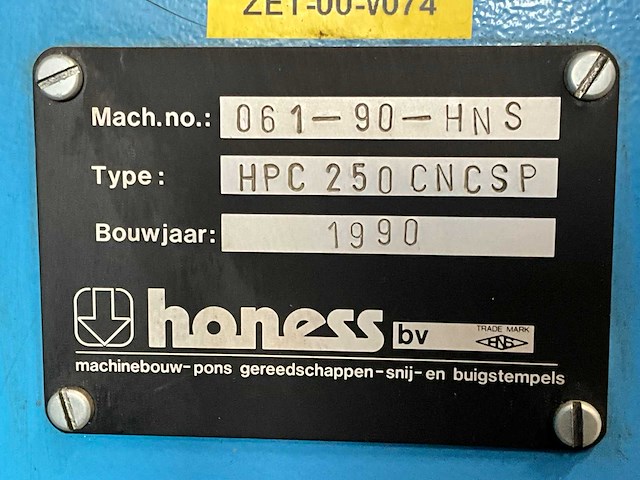 1990 honess hpc 250 cncsp ponsmachine - afbeelding 32 van  38