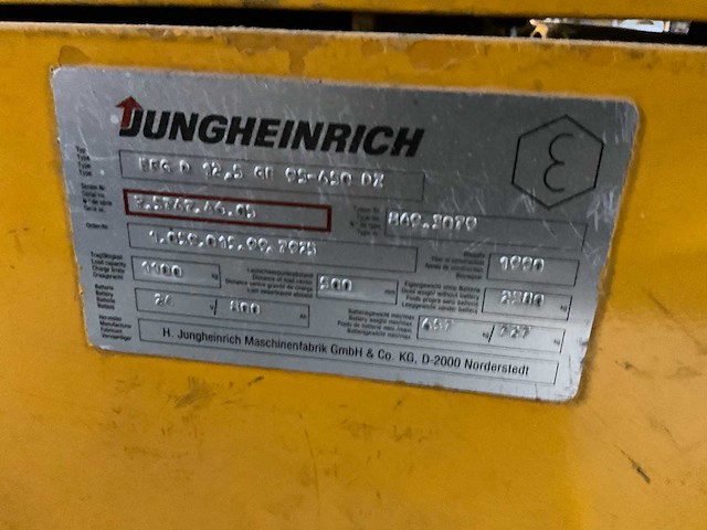 1990 jungheinrich ef6.0 12.5 vorkheftruck - afbeelding 10 van  18