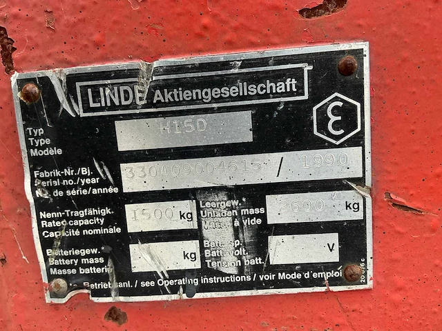 1990 linde h15d vorkheftruck diesel - afbeelding 5 van  13