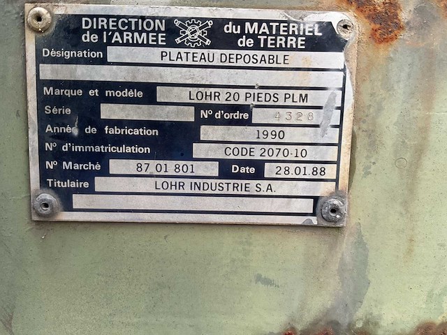 1990 lohr 20 pieds plm haakarm platform - afbeelding 3 van  5