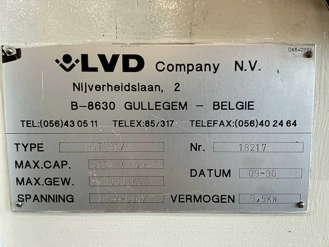 1990 lvd hst 31/6 hydraulische platenschaar - afbeelding 18 van  25