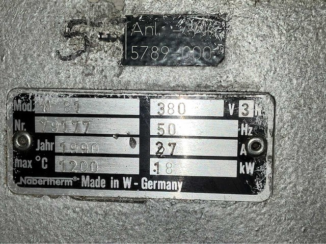 1990 nabertherm n81 hardings oven - afbeelding 8 van  10