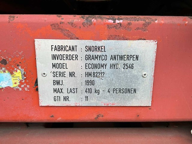 1990 snorkel economy hyd. 2546 hoogwerker defect - afbeelding 14 van  21