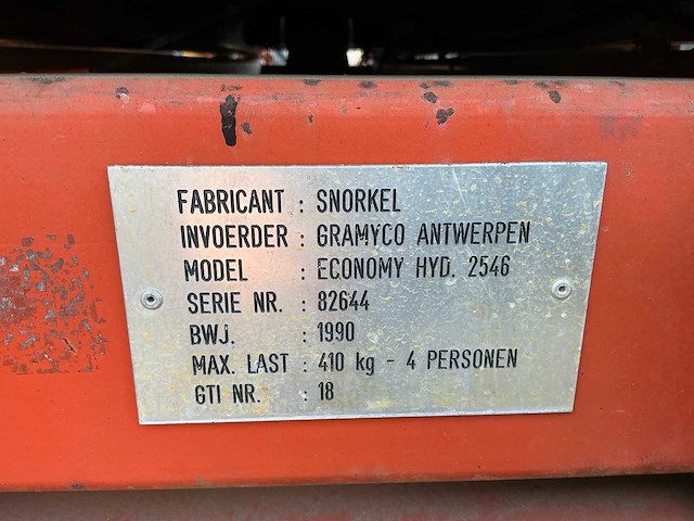 1990 snorkel economy hyd. 2546 hoogwerker defect - afbeelding 17 van  24