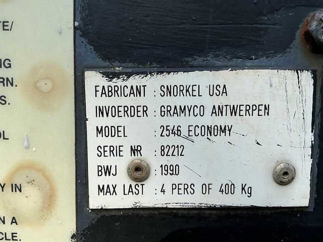 1990 snorkel economy hyd. 2546 hoogwerker defect - afbeelding 4 van  6