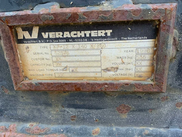 1990 verachtert kp-12 x140 x 160 snelwisselplaat - afbeelding 5 van  5