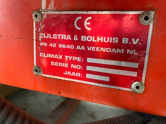1990 zijlstra & bolhuis climax csb 700e stortbak - afbeelding 15 van  25