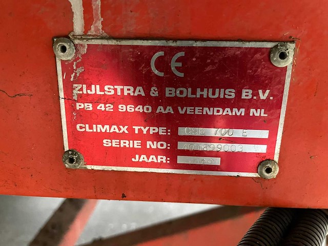 1990 zijlstra & bolhuis climax csb 700e stortbak - afbeelding 29 van  29