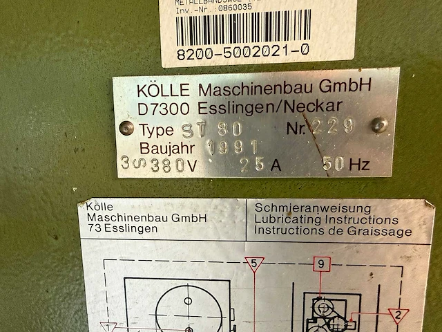 1991 - kolle - st80 - metal vertical band sawing machine - afbeelding 8 van  10