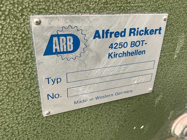 1991 alfred rickert wr132ex ankerroerder / langzaamdraaiende menger - afbeelding 2 van  10