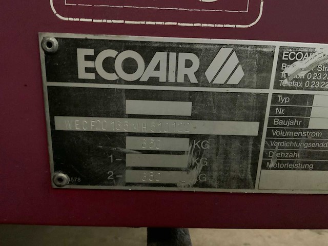 1991 ecoair f20 luchtcompressor - afbeelding 2 van  11