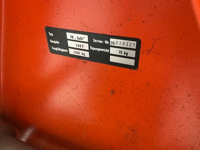 1991 fk bulli hand hydraulische palletwagen - afbeelding 4 van  6