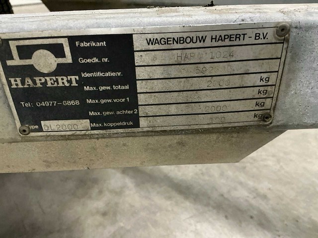 1991 hapert dl2000 platte aanhangwagen met resteelopbouw - afbeelding 5 van  16