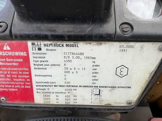 1991 hyster h3.00 xl vorkheftruck defect - afbeelding 23 van  29