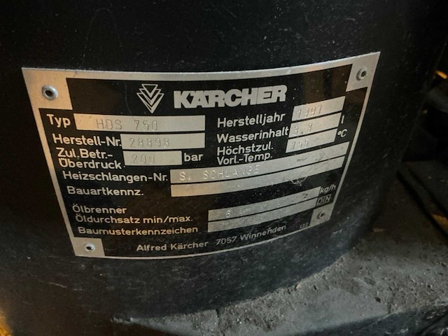 1991 kärcher hds750 hogedrukreiniger - afbeelding 6 van  6