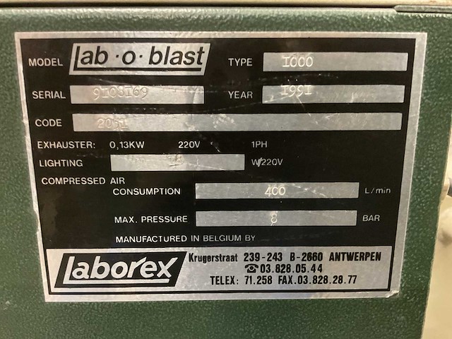 1991 laborex i000 straalcabine - afbeelding 6 van  6