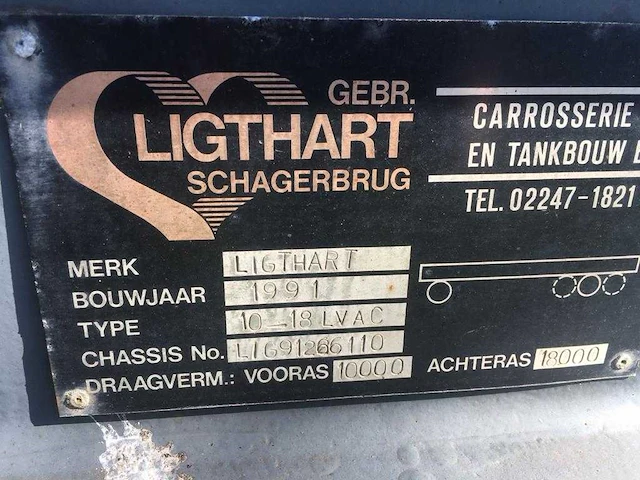 1991 ligthart 10-18lvac oplegger ten behoeve van laadbakken - afbeelding 5 van  5