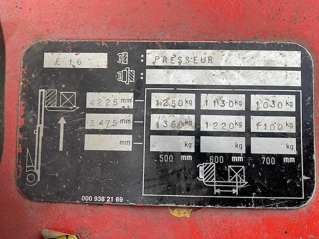 1991 linde e16s vorkheftruck - afbeelding 9 van  21