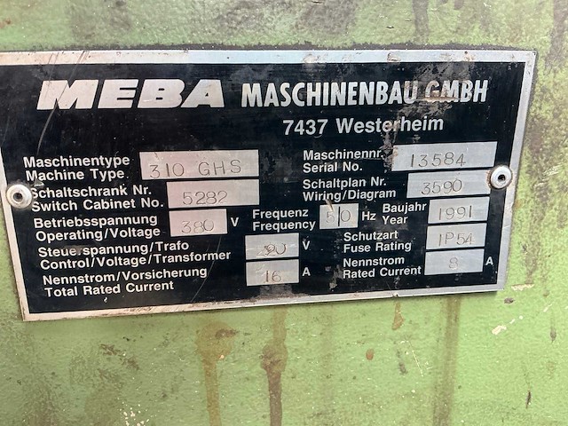 1991 meba 310ghs lintzaagmachine - afbeelding 5 van  13