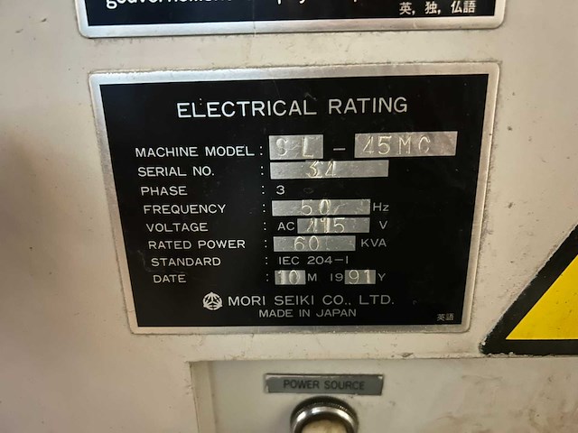 1991 mori seiki sl-45m cnc-draaibank - afbeelding 26 van  32