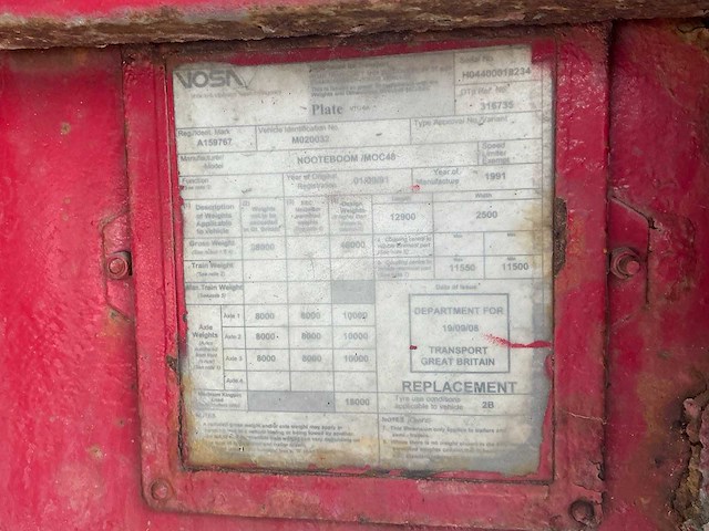 1991 nooteboom moc 48 3-assige semi dieplader - afbeelding 21 van  30