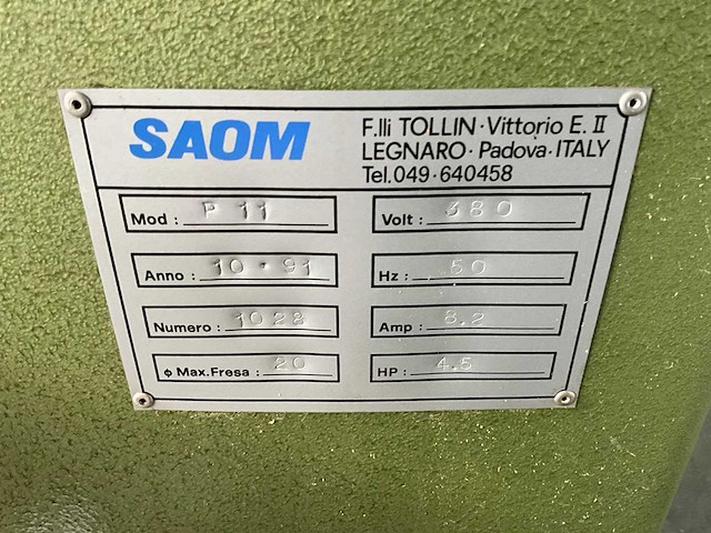 1991 saom p11 tollin freesmachine - afbeelding 9 van  12