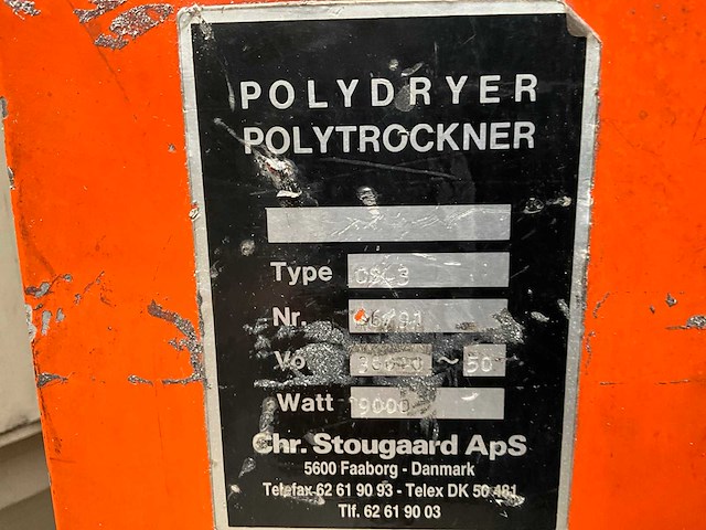 1991 stougaard cs-3 granulaat droger / hopper - afbeelding 6 van  6