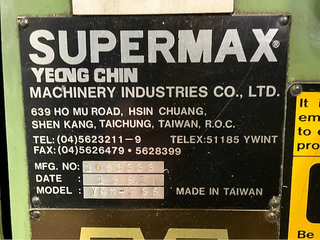 1991 supermax ycm-2gs horizontale en verticale universele freesmachine - afbeelding 17 van  24