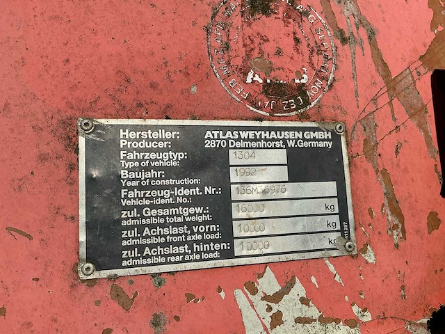 1992 atlas 1304 banden graafmachine - afbeelding 35 van  35