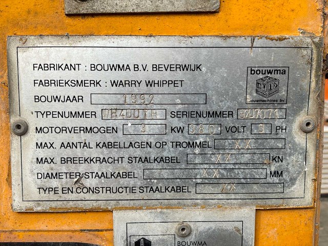 1992 bouwma wh400th bouwlift - afbeelding 2 van  19