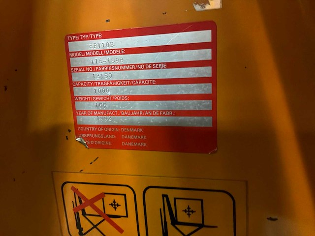 1992 bv 116 hand hydraulische palletwagen - afbeelding 8 van  8