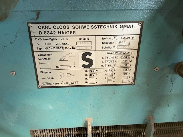 1992 carl cloos glc403pa-ts mig lasapparaat - afbeelding 4 van  4