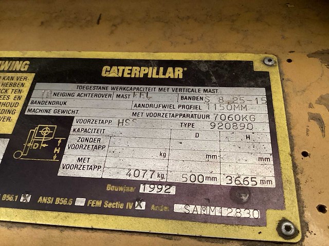 1992 caterpillar v80 f vorkheftruck - afbeelding 8 van  19