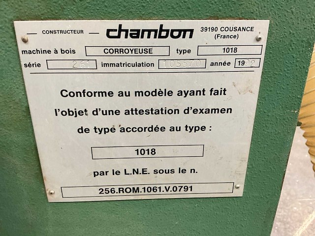 1992 chambon 1018 vierzijdige profileer- en schaafmachine - afbeelding 7 van  15