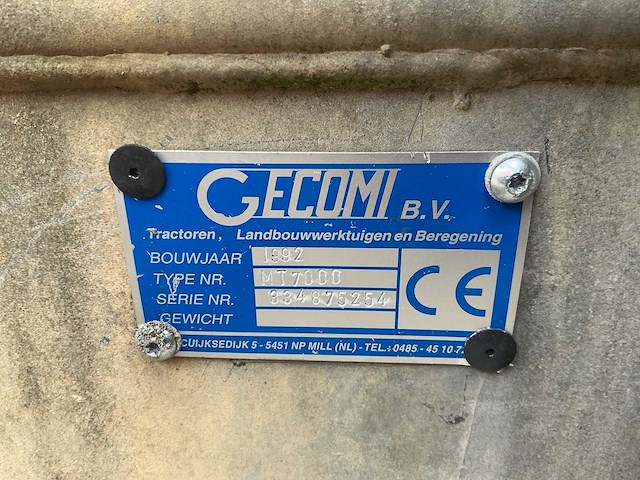 1992 gecomi mt7000 mesttank - afbeelding 13 van  20