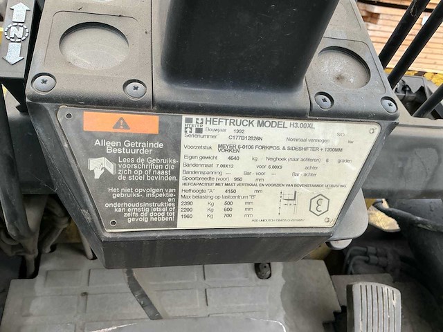 1992 hyster h3.00xl vorkheftruck - afbeelding 17 van  20